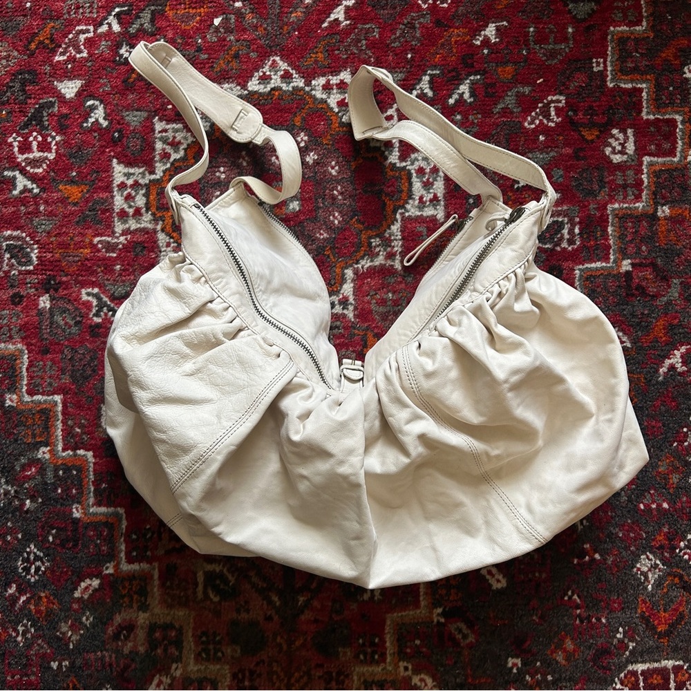 Vintage Vanessa Bruno Cream Leather Slouchy Bag